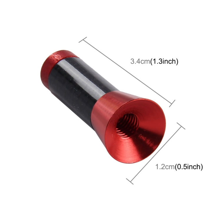 Carbon Fiber Aluminum Short Antenna Polished Universal Screws Base(Small Size)(Red) by buy2fix
