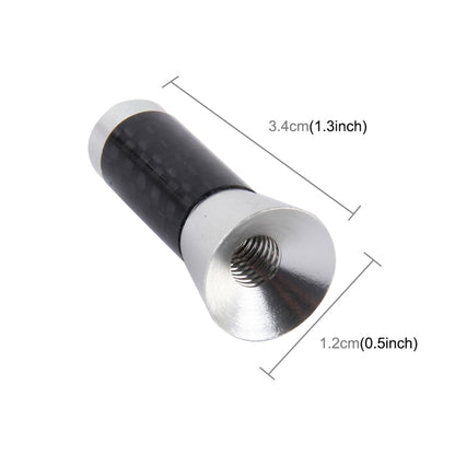 Carbon Fiber Aluminum Short Antenna Polished Universal Screws Base(Small Size)(Silver) by buy2fix
