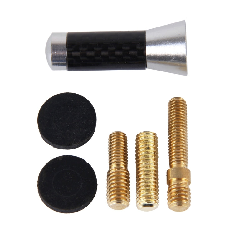 Carbon Fiber Aluminum Short Antenna Polished Universal Screws Base(Small Size)(Silver) by buy2fix