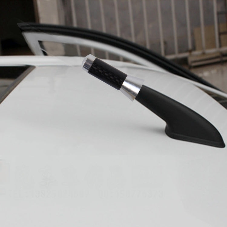 Carbon Fiber Aluminum Short Antenna Polished Universal Screws Base(Small Size)(Silver) by buy2fix