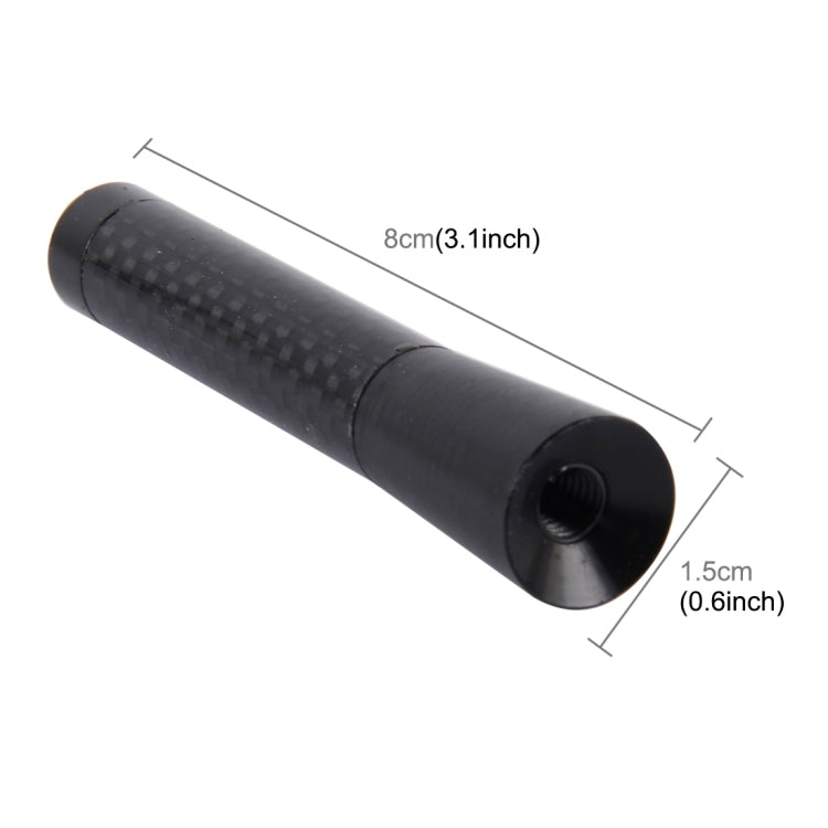 Carbon Fiber Aluminum Short Antenna Polished Universal Screws Base(Medium Size) (Black) by buy2fix