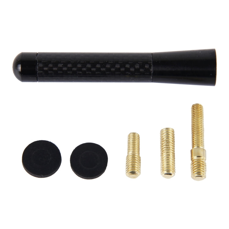 Carbon Fiber Aluminum Short Antenna Polished Universal Screws Base(Medium Size) (Black) by buy2fix