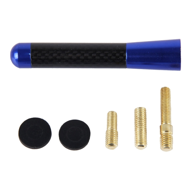 Carbon Fiber Aluminum Short Antenna Polished Universal Screws Base(Medium Size) (Blue) by buy2fix