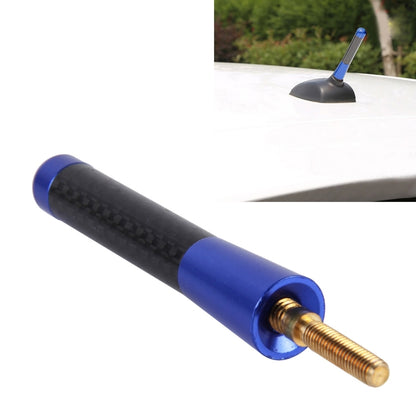 Carbon Fiber Aluminum Short Antenna Polished Universal Screws Base(Medium Size) (Blue) by buy2fix