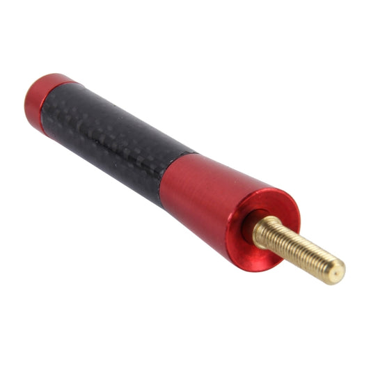 Carbon Fiber Aluminum Short Antenna Polished Universal Screws Base(Medium Size) (Red) by buy2fix