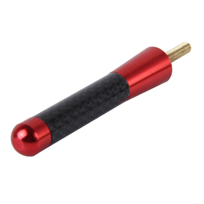 Carbon Fiber Aluminum Short Antenna Polished Universal Screws Base(Medium Size) (Red) by buy2fix