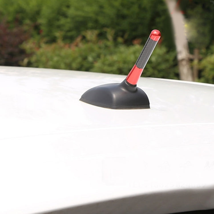 Carbon Fiber Aluminum Short Antenna Polished Universal Screws Base(Medium Size) (Red) by buy2fix