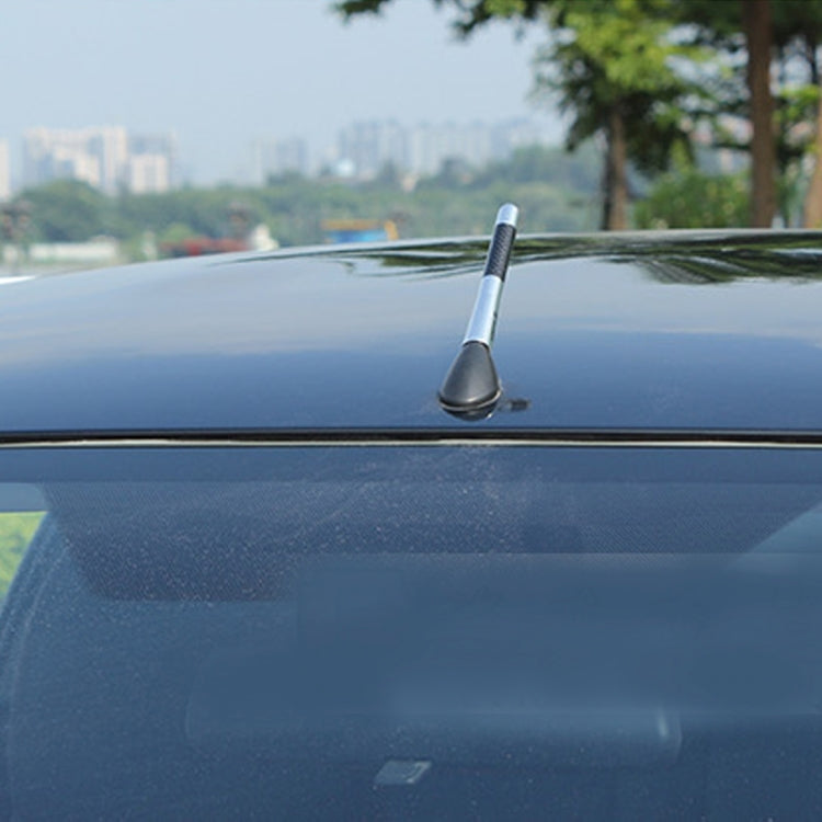 Carbon Fiber Aluminum Short Antenna Polished Universal Screws Base(Medium Size) (Silver) by buy2fix