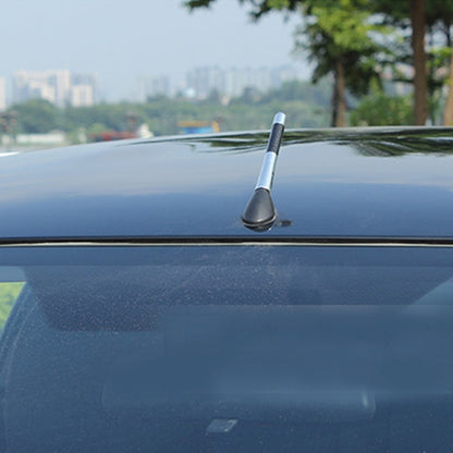 Carbon Fiber Aluminum Short Antenna Polished Universal Screws Base(Medium Size) (Silver) by buy2fix