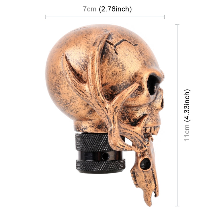Universal Vehicle Car Creative Skull Double Heads Shaped Shifter Cover Manual Automatic Gear Shift Knob (Bronze) by buy2fix