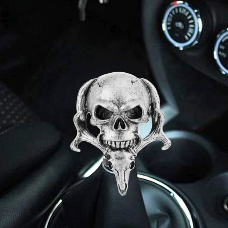 Universal Vehicle Car Creative Skull Double Heads Shaped Shifter Cover Manual Automatic Gear Shift Knob (Silver) by buy2fix