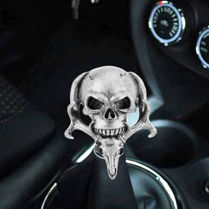 Universal Vehicle Car Creative Skull Double Heads Shaped Shifter Cover Manual Automatic Gear Shift Knob (Silver) by buy2fix