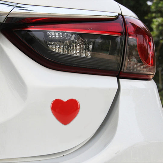 Heart Shape Car Metal Body Decorative Sticker (Red)