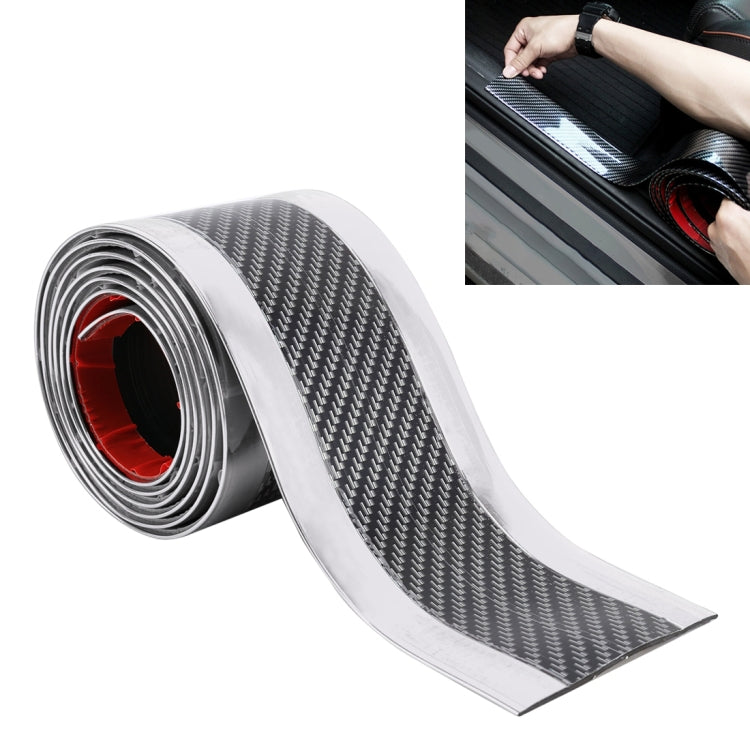 Universal Electroplate Carbon Fibre Car Door Threshold Decoration Strip Decorative Sticker, Size : 3CM x 2M (Silver) by buy2fix