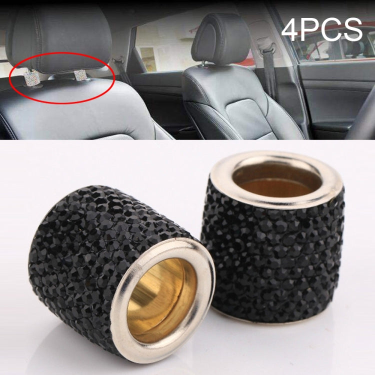 4 PCS Car Crystal Head Pillow Modified Decoration(Light Grey) by buy2fix