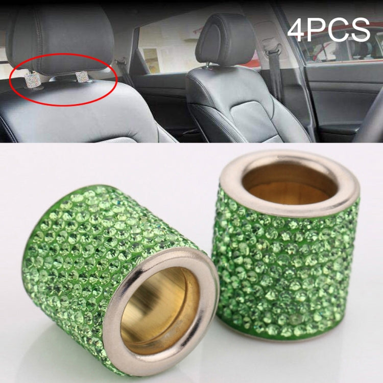 4 PCS Car Crystal Head Pillow Modified Decoration (Green) - Seat Accessories by buy2fix | Online Shopping UK | buy2fix