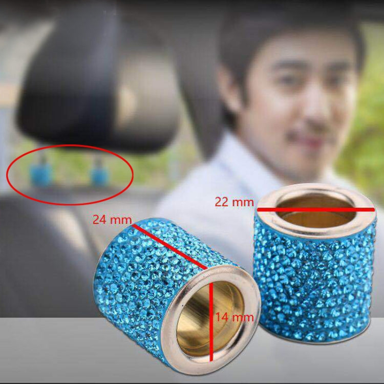 4 PCS Car Crystal Head Pillow Modified Decoration (Peacock Blue) - Seat Accessories by buy2fix | Online Shopping UK | buy2fix