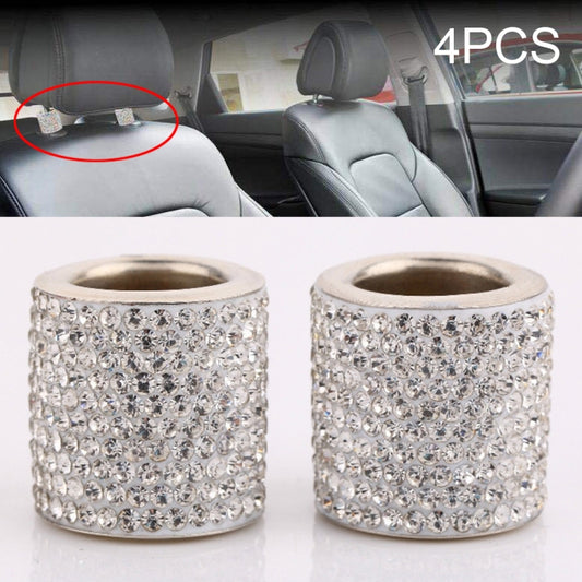4 PCS Car Crystal Head Pillow Modified Decoration (White) - Seat Accessories by buy2fix | Online Shopping UK | buy2fix