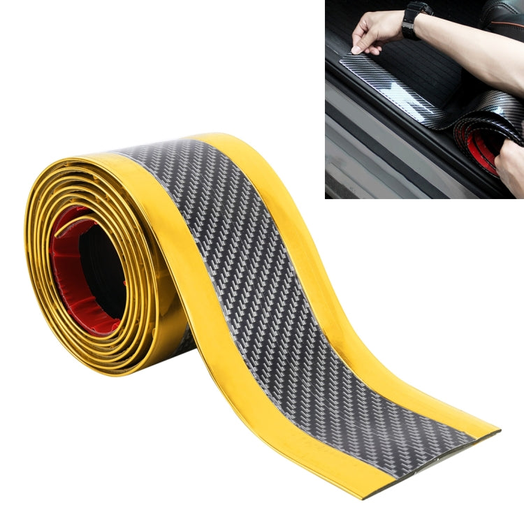 Universal Electroplate Carbon Fibre Car Door Threshold Decoration Strip Decorative Sticker, Size : 5CM x 2M (Gold) by buy2fix