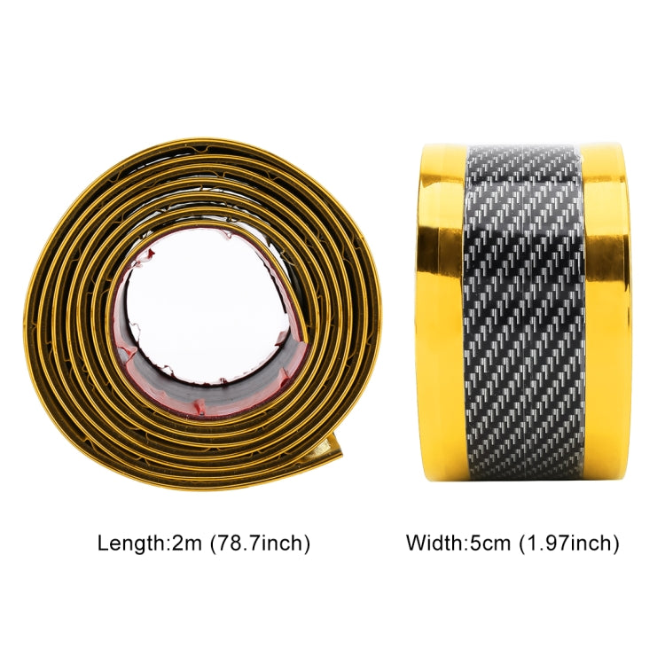 Universal Electroplate Carbon Fibre Car Door Threshold Decoration Strip Decorative Sticker, Size : 5CM x 2M (Gold) by buy2fix