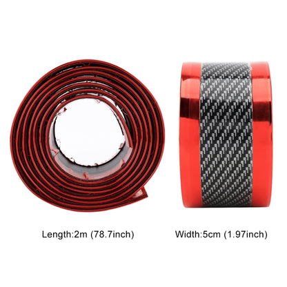 Universal Electroplate Carbon Fibre Car Door Threshold Decoration Strip Decorative Sticker, Size : 5CM x 2M (Red) by buy2fix