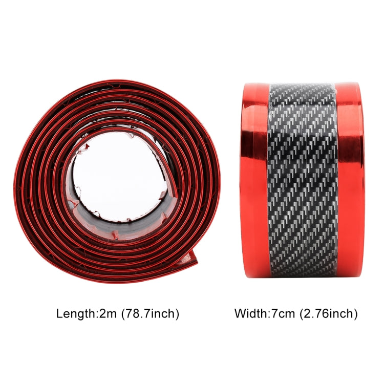 Universal Electroplate Carbon Fibre Car Door Threshold Decoration Strip Decorative Sticker, Size : 7CM x 2M (Red) by buy2fix