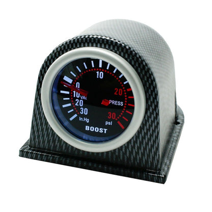 52mm 12V Universal Car Modified LED White Light Turbo Boost Gauge - Clocks & Car Meters by buy2fix | Online Shopping UK | buy2fix