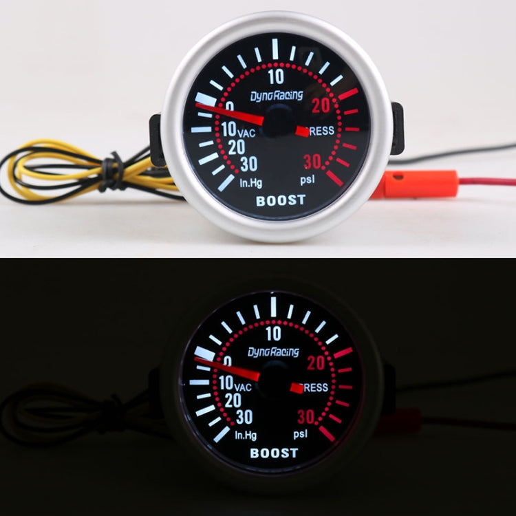 52mm 12V Universal Car Modified LED White Light Turbo Boost Gauge - Clocks & Car Meters by buy2fix | Online Shopping UK | buy2fix