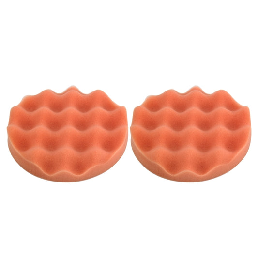 2 PCS Car Wax Sponge Round and Wavy Shape Sponge High-density Waxing Sponge，Size:15 x 15cm - Polishing Machine & Accessories by buy2fix | Online Shopping UK | buy2fix
