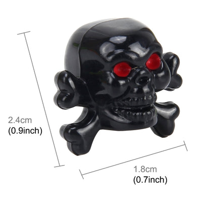 4 PCS Universal Skull Shape Gas Cap Mouthpiece Cover Gas Cap Tire Cap Car Motor Bicycle Tire Valve Caps(Black) - Tire Valve Caps by buy2fix | Online Shopping UK | buy2fix
