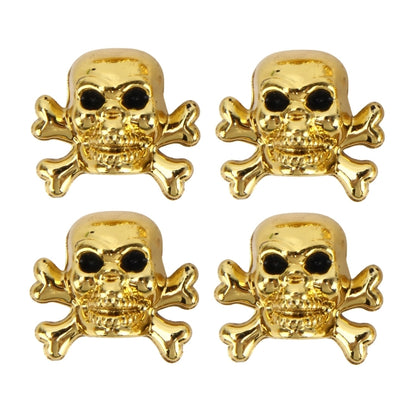 4 PCS Universal Skull Shape Gas Cap Mouthpiece Cover Gas Cap Tire Cap Car Motor Bicycle Tire Valve Caps(Gold) - Tire Valve Caps by buy2fix | Online Shopping UK | buy2fix