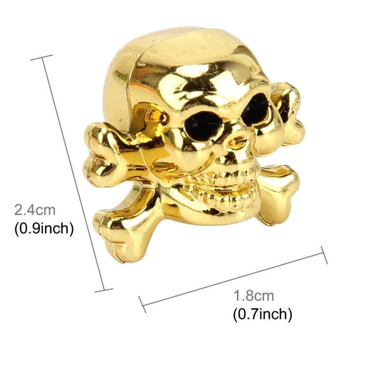 4 PCS Universal Skull Shape Gas Cap Mouthpiece Cover Gas Cap Tire Cap Car Motor Bicycle Tire Valve Caps(Gold) - Tire Valve Caps by buy2fix | Online Shopping UK | buy2fix