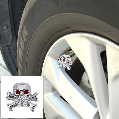 4 PCS Universal Skull Shape Gas Cap Mouthpiece Cover Gas Cap Tire Cap Car Motor Bicycle Tire Valve Caps(Silver) - Tire Valve Caps by buy2fix | Online Shopping UK | buy2fix