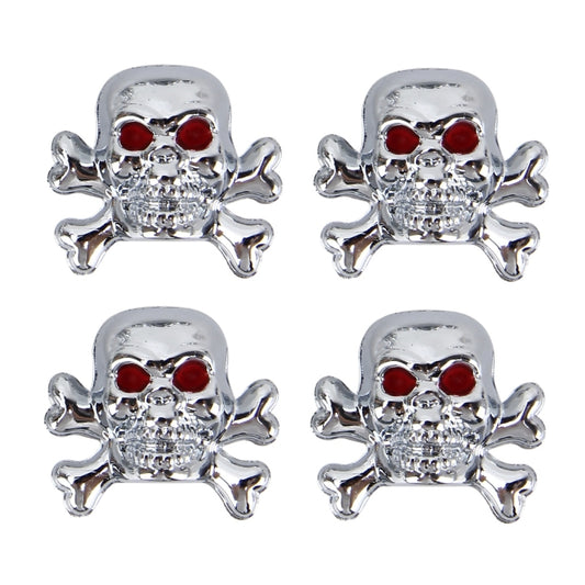 4 PCS Universal Skull Shape Gas Cap Mouthpiece Cover Gas Cap Tire Cap Car Motor Bicycle Tire Valve Caps(Silver) - Tire Valve Caps by buy2fix | Online Shopping UK | buy2fix
