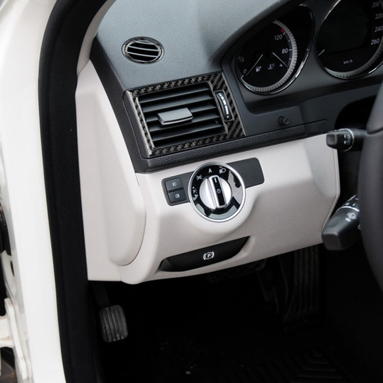 Car Carbon Fiber Air Outlet Ring + Intermediate Air Outlet + Side Air Outlet Panel Decorative Sticker for Mercedes-Benz W204 2007-2010 by buy2fix