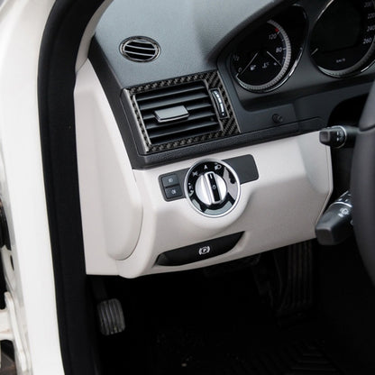 Car Carbon Fiber Air Outlet Ring + Intermediate Air Outlet + Side Air Outlet Panel Decorative Sticker for Mercedes-Benz W204 2007-2010 by buy2fix