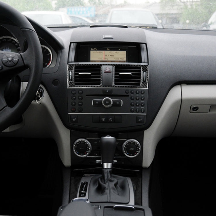 Car Carbon Fiber Air Outlet Ring + Intermediate Air Outlet + Side Air Outlet Panel Decorative Sticker for Mercedes-Benz W204 2007-2010 by buy2fix