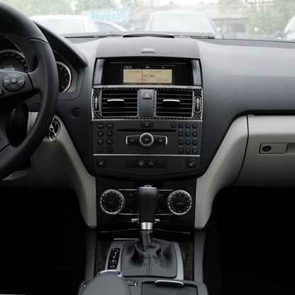 Car Carbon Fiber Air Outlet Ring + Intermediate Air Outlet + Side Air Outlet Panel Decorative Sticker for Mercedes-Benz W204 2007-2010 by buy2fix