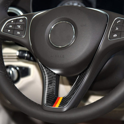 Car German Flag Carbon Fiber Steering Wheel Decorative Sticker for Mercedes-Benz by buy2fix