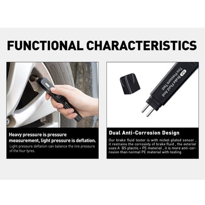 Car 2 in 1 Diagnostic Tool Brake Fluid Liquid Tire Pressure Tester - Electronic Test by buy2fix | Online Shopping UK | buy2fix