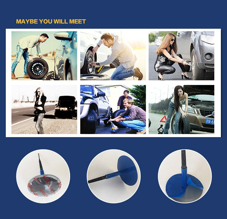 24 PCS 4mm Mushroom Nail-tyre Film Tyre Cold Patch Film Rubber Tire Repair Kit by buy2fix