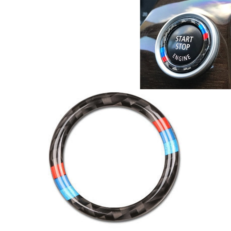 Car Carbon Fiber Soft Panel Engine Start Key Push Button Ring Trim Decorative Sticker for BMW E90 / E92 / E93 2005-2012 by buy2fix