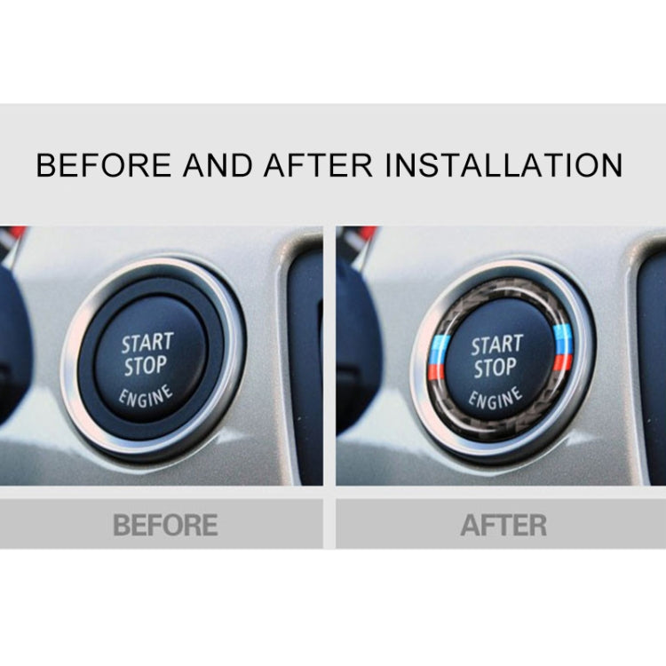 Car Carbon Fiber Soft Panel Engine Start Key Push Button Ring Trim Decorative Sticker for BMW E90 / E92 / E93 2005-2012 by buy2fix