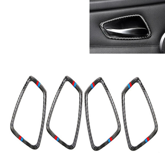4 PCS Car Door Inner Handle Three Colors Carbon Fiber Decorative Sticker for BMW E90 / E92 / E93 - Car Interior Mouldings by buy2fix | Online Shopping UK | buy2fix