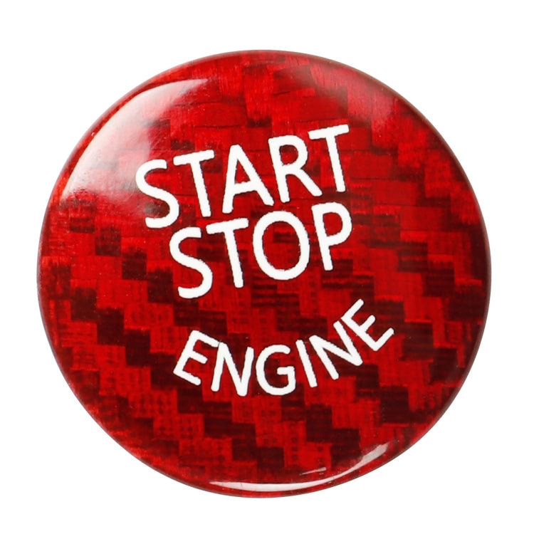 Car Carbon Fiber Engine Start Button Decoration Cover Trim for BMW E Chassis(Red) by buy2fix