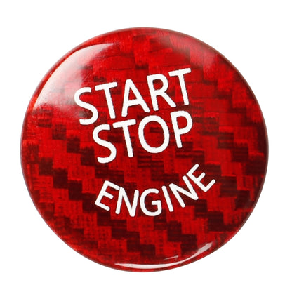 Car Carbon Fiber Engine Start Button Decoration Cover Trim for BMW E Chassis(Red) by buy2fix