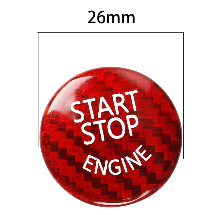 Car Carbon Fiber Engine Start Button Decoration Cover Trim for BMW E Chassis(Red) by buy2fix