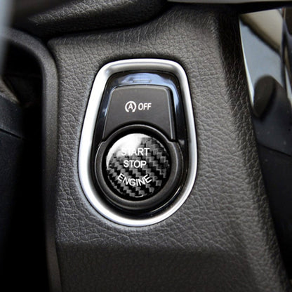 Car Carbon Fiber Engine Start Button Decoration Cover Trim for BMW E Chassis (Black) by buy2fix