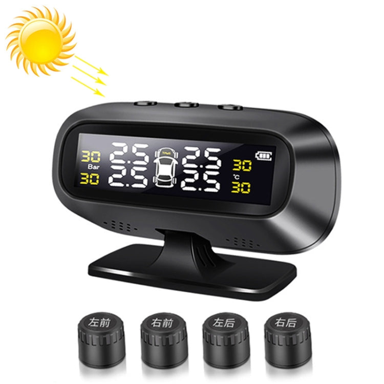 Universal Car Wireless Solar Energy TPMS Tire Pressure Alarm System External Tire Monitor - Tire Pressure Gauges by buy2fix | Online Shopping UK | buy2fix