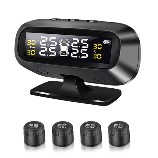 Universal Car Wireless Solar Energy TPMS Tire Pressure Alarm System External Tire Monitor - Tire Pressure Gauges by buy2fix | Online Shopping UK | buy2fix